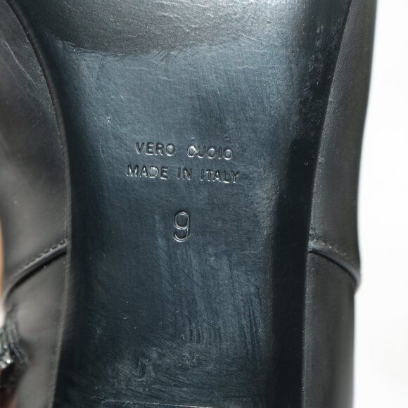 Aquatalia Womens Selina Boot Size 9 Black Pointed Kitten Heel Bootie Chain Link - Picture 9 of 11